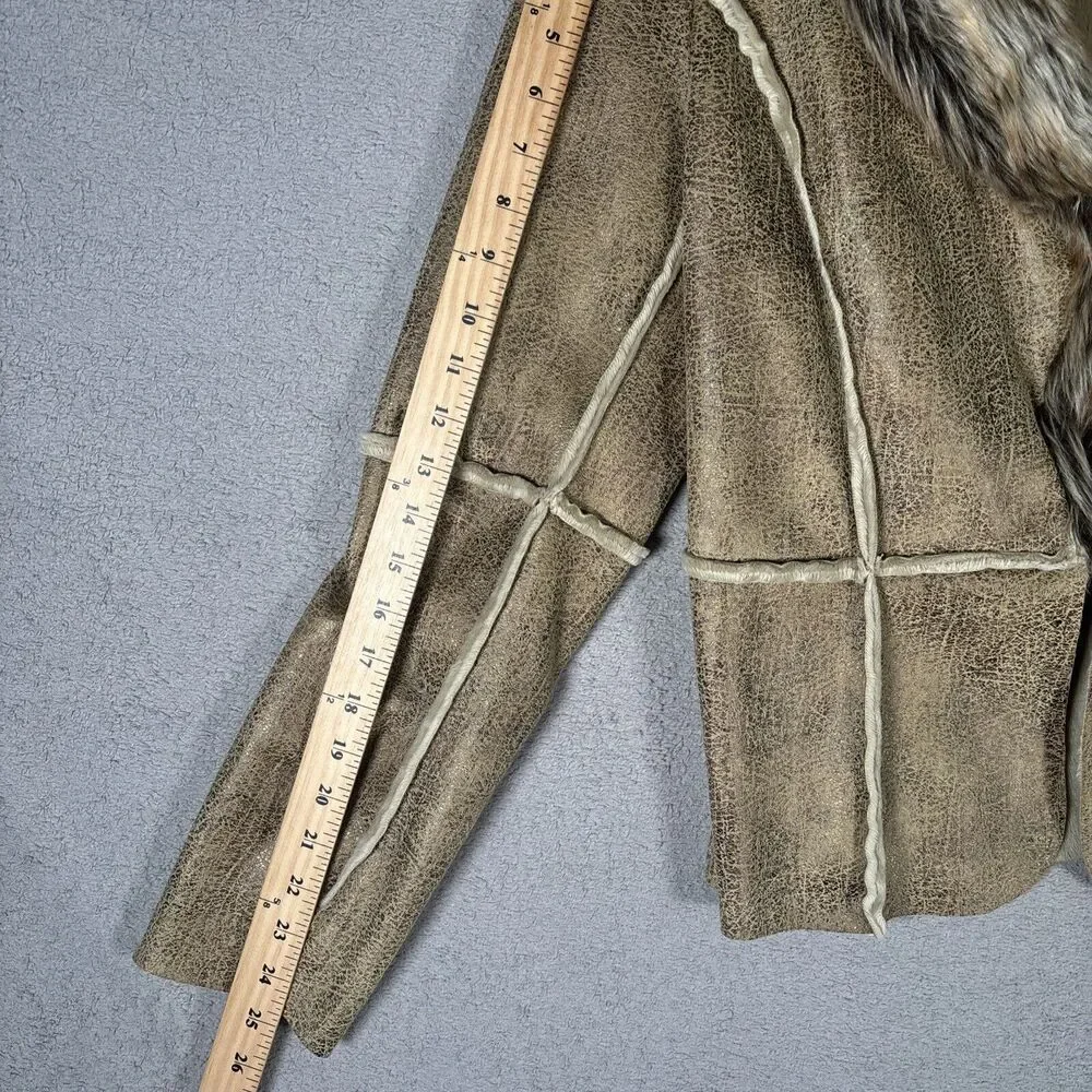 Bernardo‎ Collection Faux Fur Trimmed Women’s Jacket Size Large Fur Lined 70s